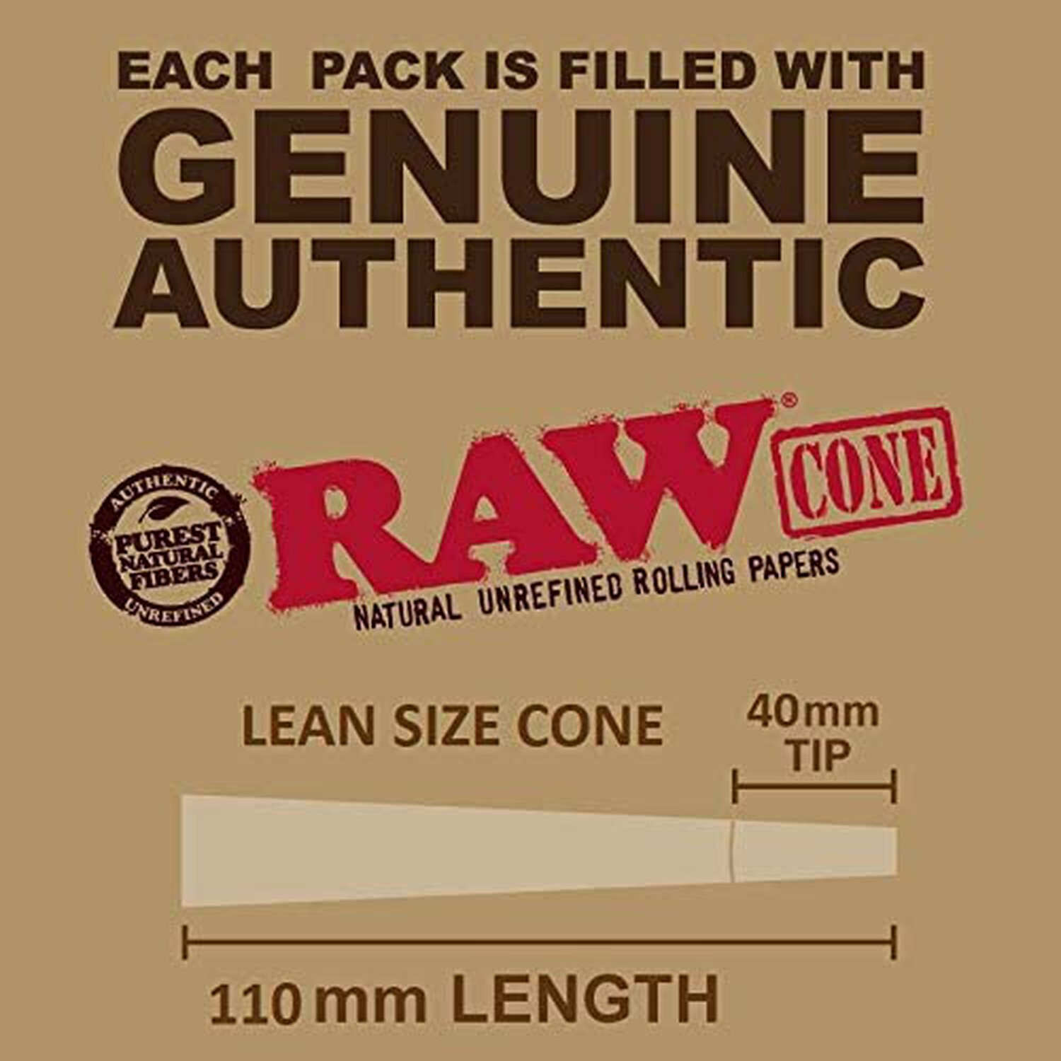 RAW Cones Classic Lean Size: 50 Pack
