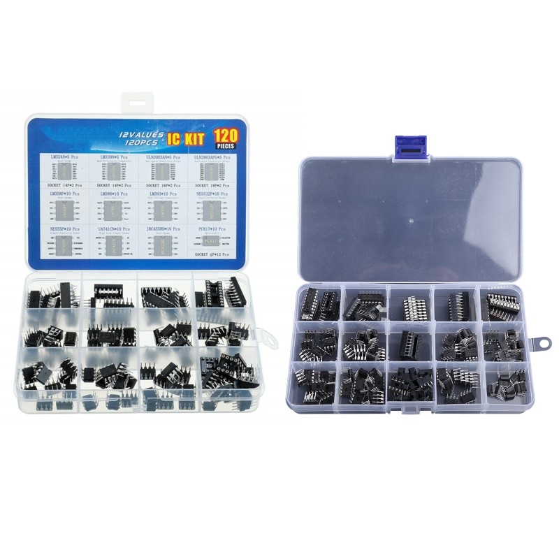 IC Chips Assortment Kit Single Precision Timer Osciallators 120PCS LM393 LM324