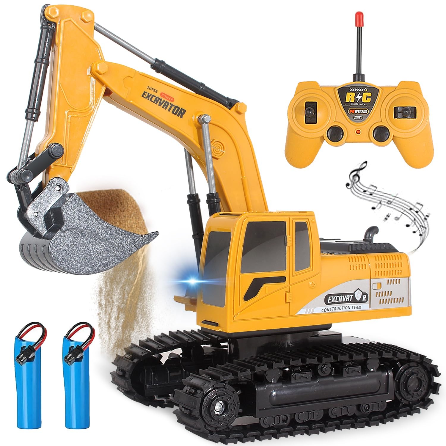 Remote Control Excavator Toys for Boys, RC Excavator for Boys 3 4 5 6 7 8 Yea...