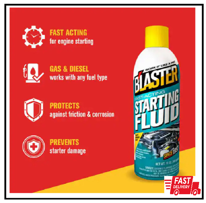 2 Pk 11oz Engine Starting Fluid Spray Fast-Acting Cold Start Boost Ether NEW