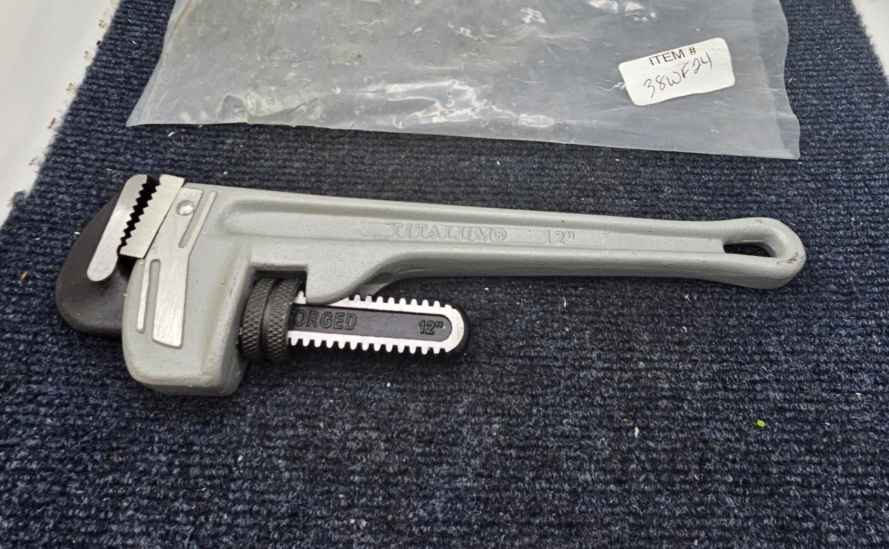 PROTO 812A Titalum 12" Aluminum Pipe Wrench, 90 degree Head Angle, Steel Jaw