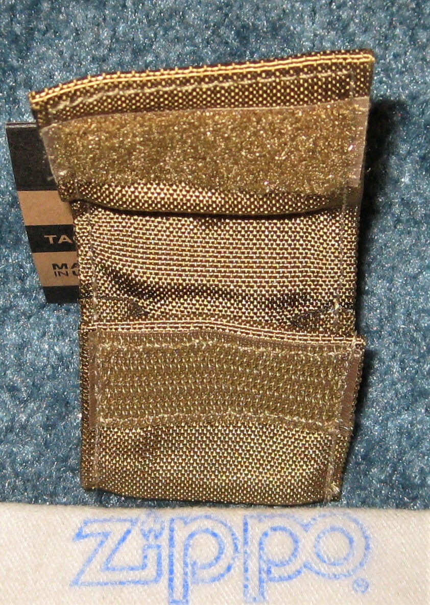 ZIPPO TACTICAL POUCH Coyote Nylon Webbing 48401 SNAP LOOP TO SECURE New