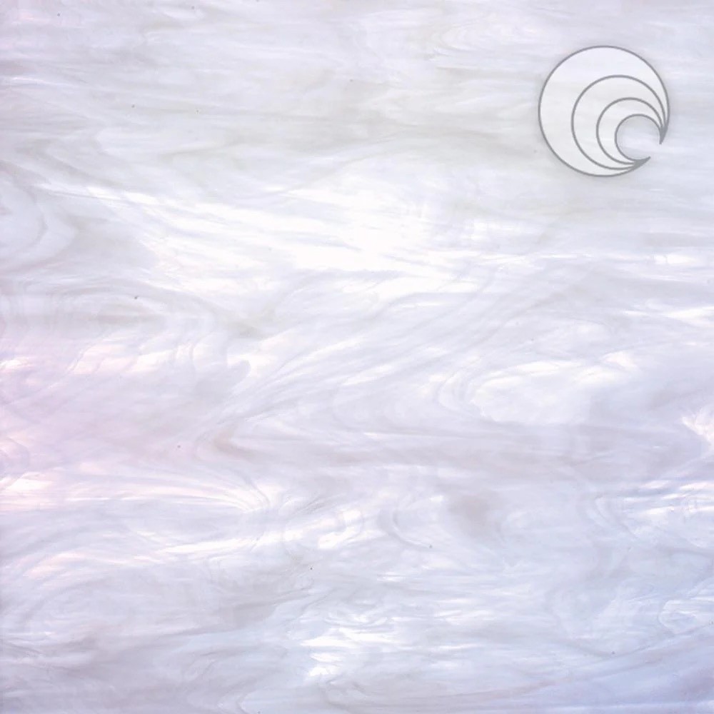 Clear/White Streaky Fused, Mosaic, & Stained Glass Sheet #307-12" by 8" #2067