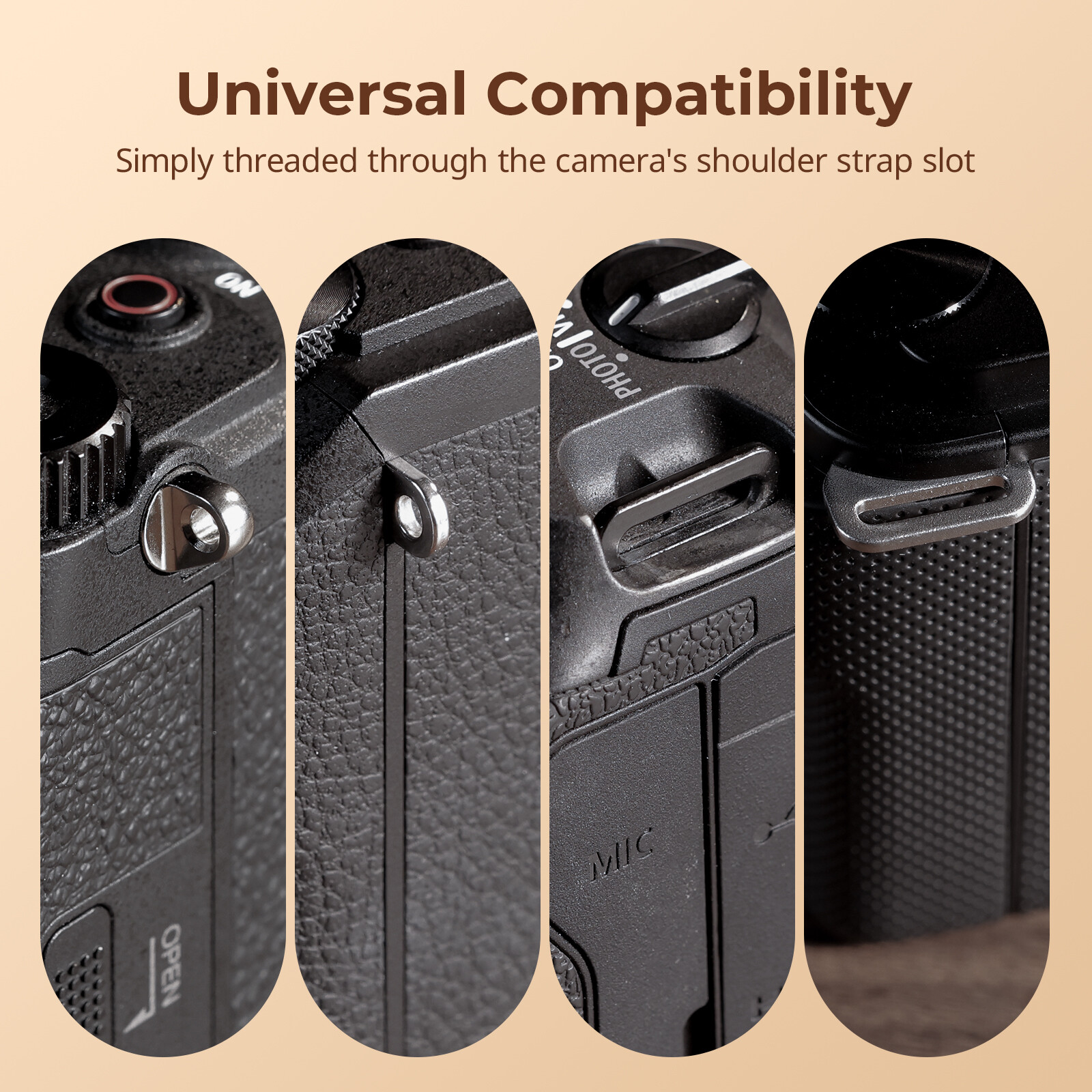 SmallRig Universal Leather Camera Neck Shoulder Strap for DSLR Max Load 10kg