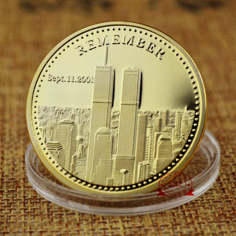 World Trade Center Buildings 9/11 New York Gold Plated Coin Golf Ball Marker