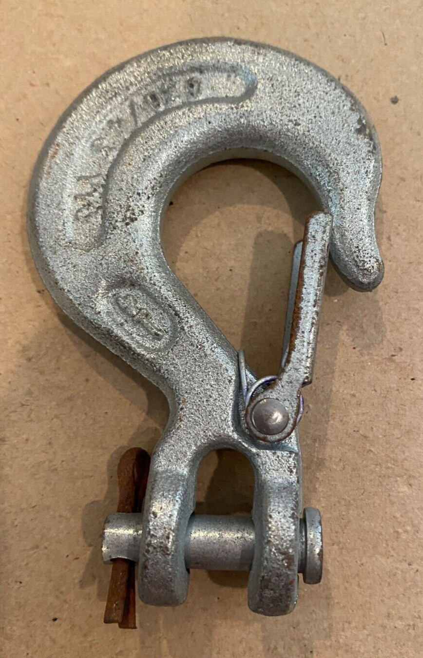 2 Pieces -Safety Latch Clevis Slip WINCH ROPE HOOK For 1/4" Synthetic Cable Rope