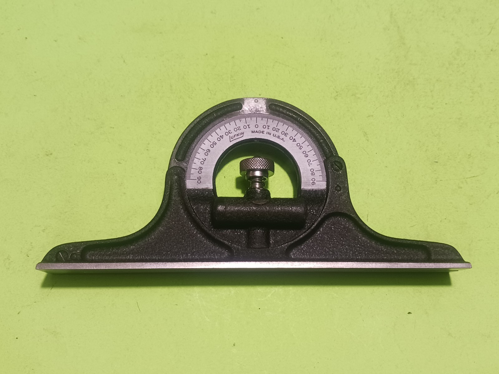 Vintage Lufkin combination square protractor Head (not rule)Black wrinkle finish