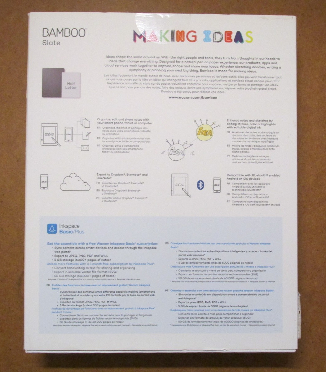 Wacom Bamboo Slate Smartpad Small A5 Drawing Tablet
