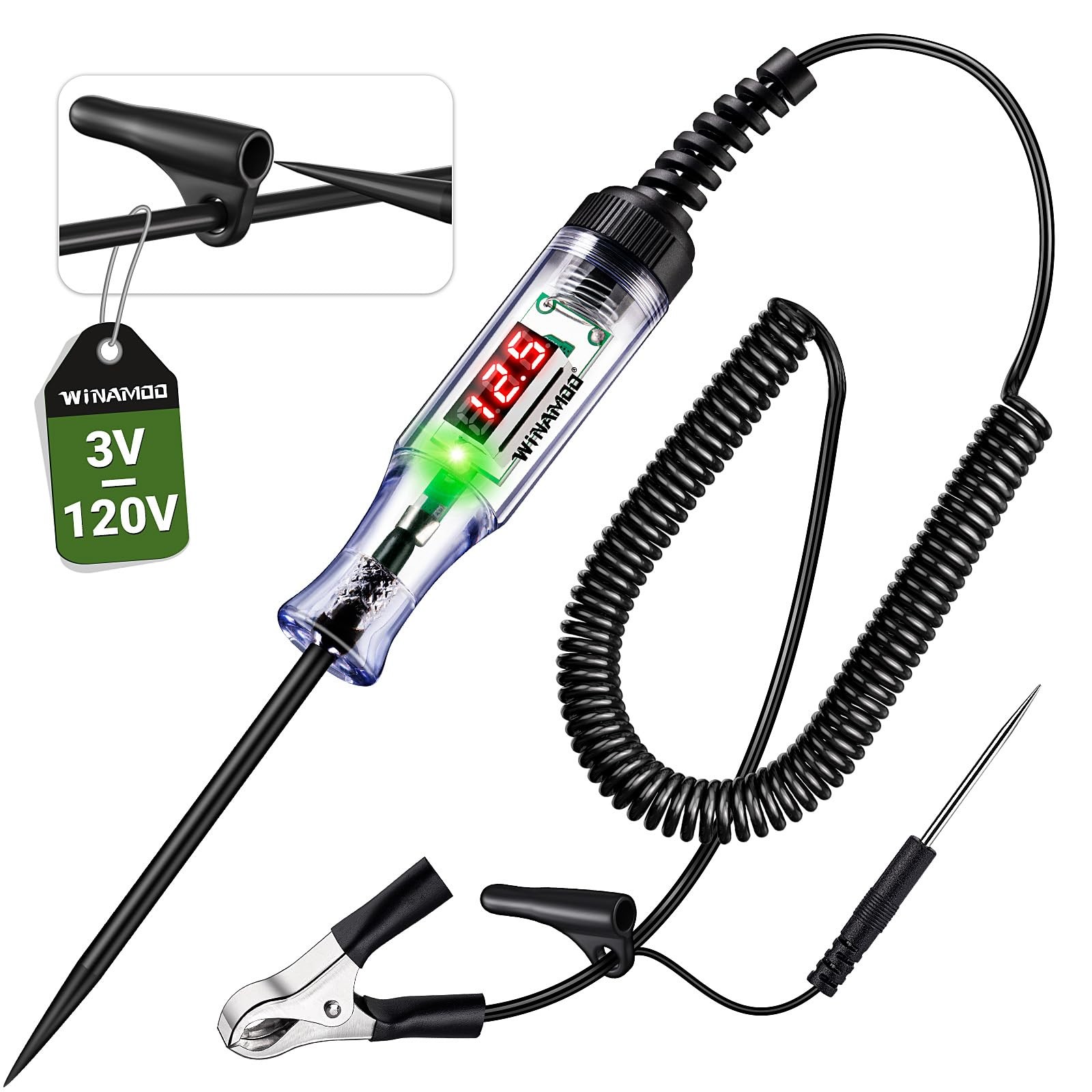 Automotive Test Light with 3-120V LED Digital Voltage Display, Auto Circuit T...