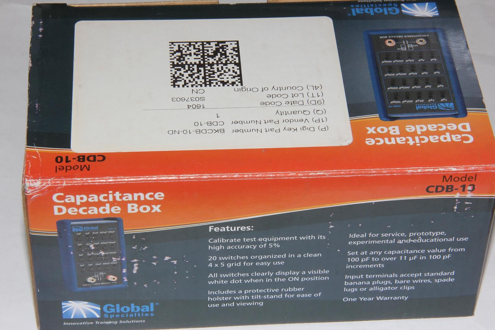 GLOBAL SPECIALTIES CDB-10 Capacitance Decade Box "NEW