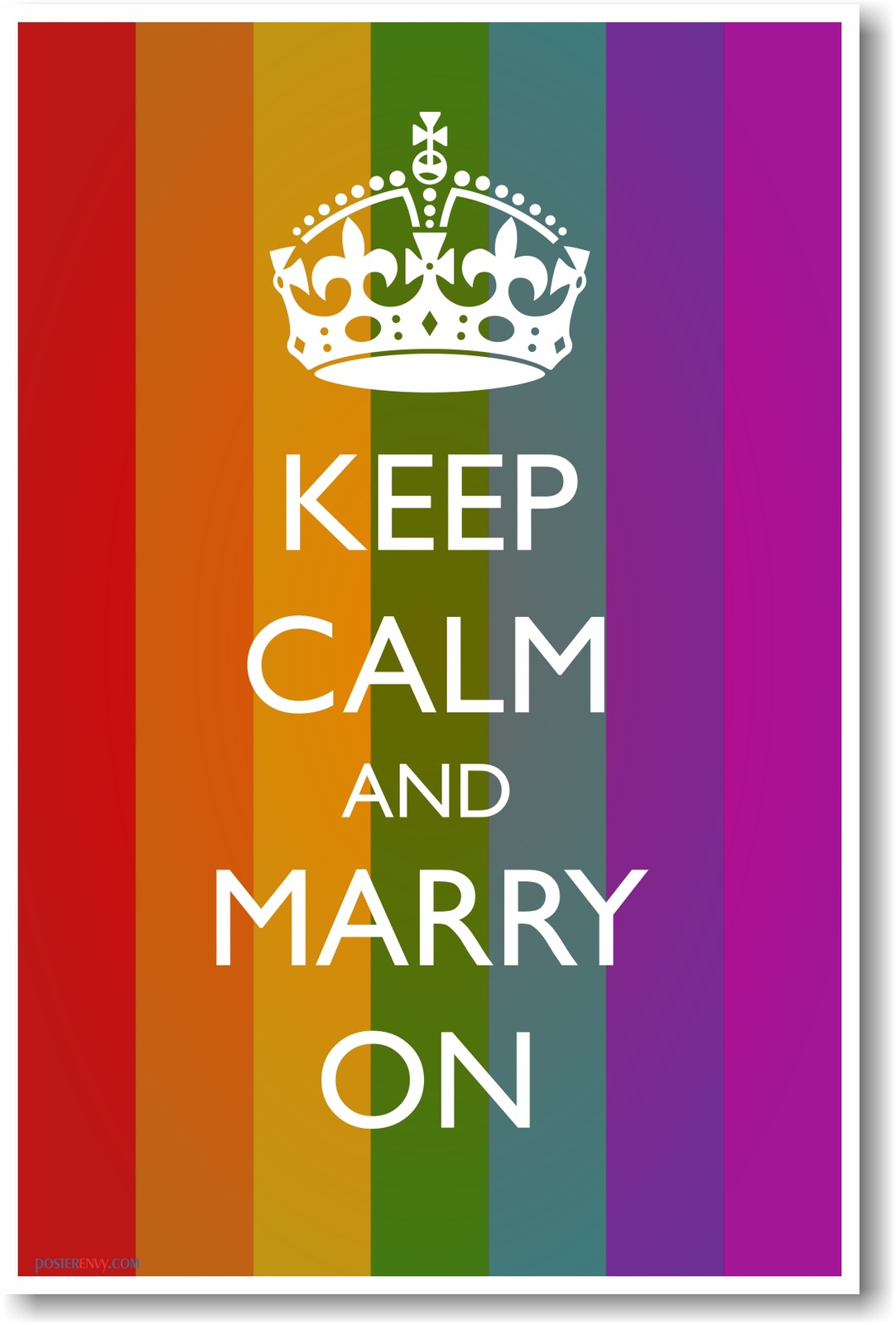 Keep Calm and Marry On - Muted Flag - NEW Humor Poster