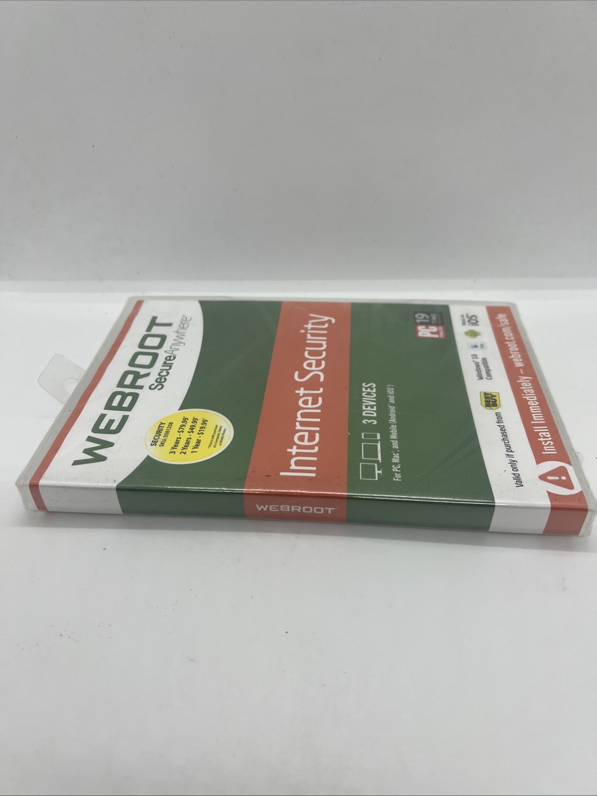 Webroot Secure Anywhere Internet Security 3 Device Software CD Windows IOS Mac~