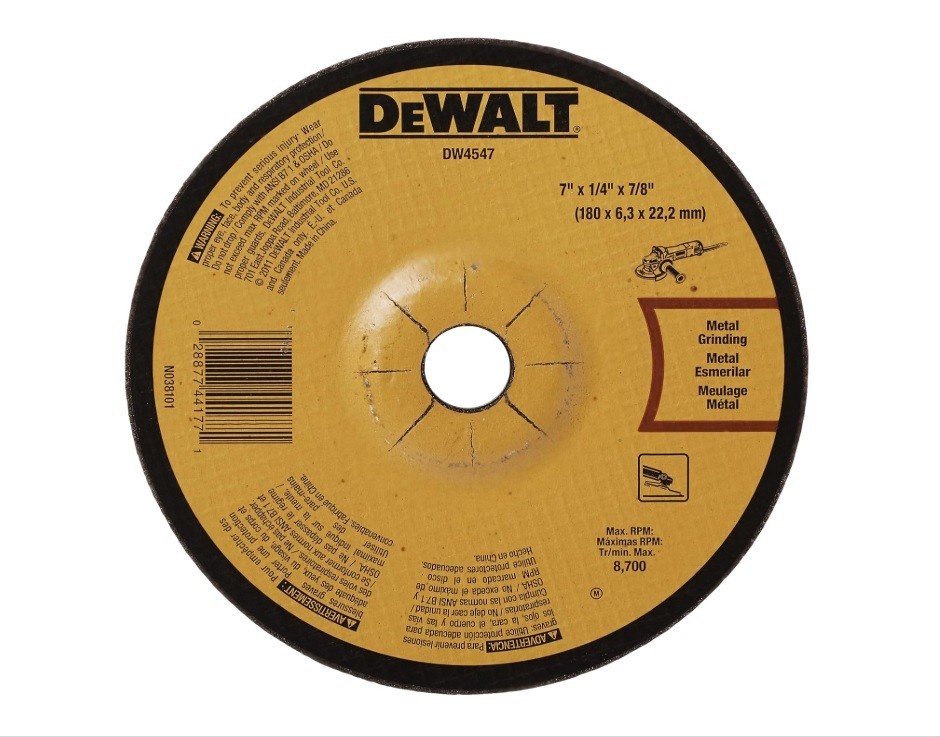 NIB 10-pack DEWALT Grinding Wheel for Metal 7"x 1/4"x 7/8" Type 27 DW4719 DW4547