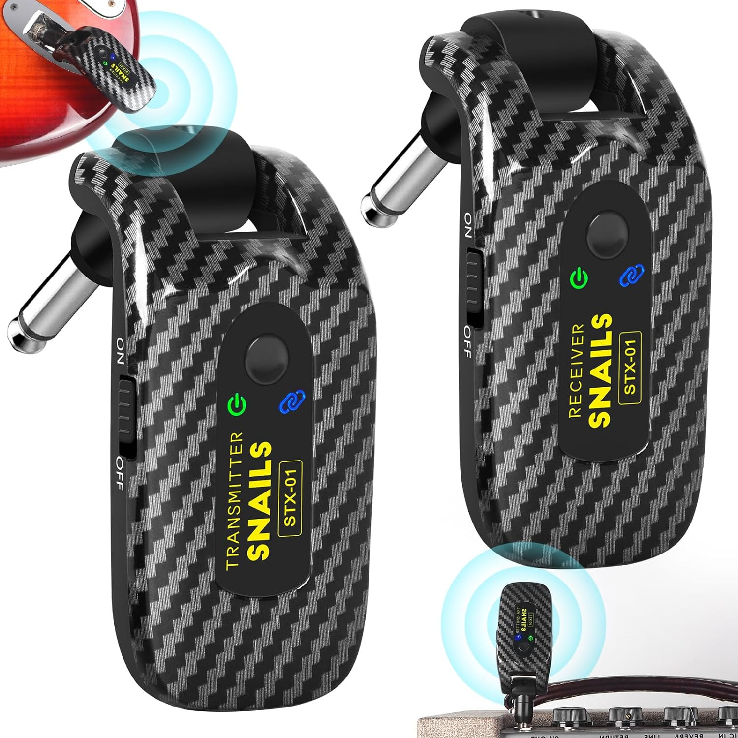2.4GHZ Wireless Guitar System, Rechargeable Digital Wireless Guitar Transmitter