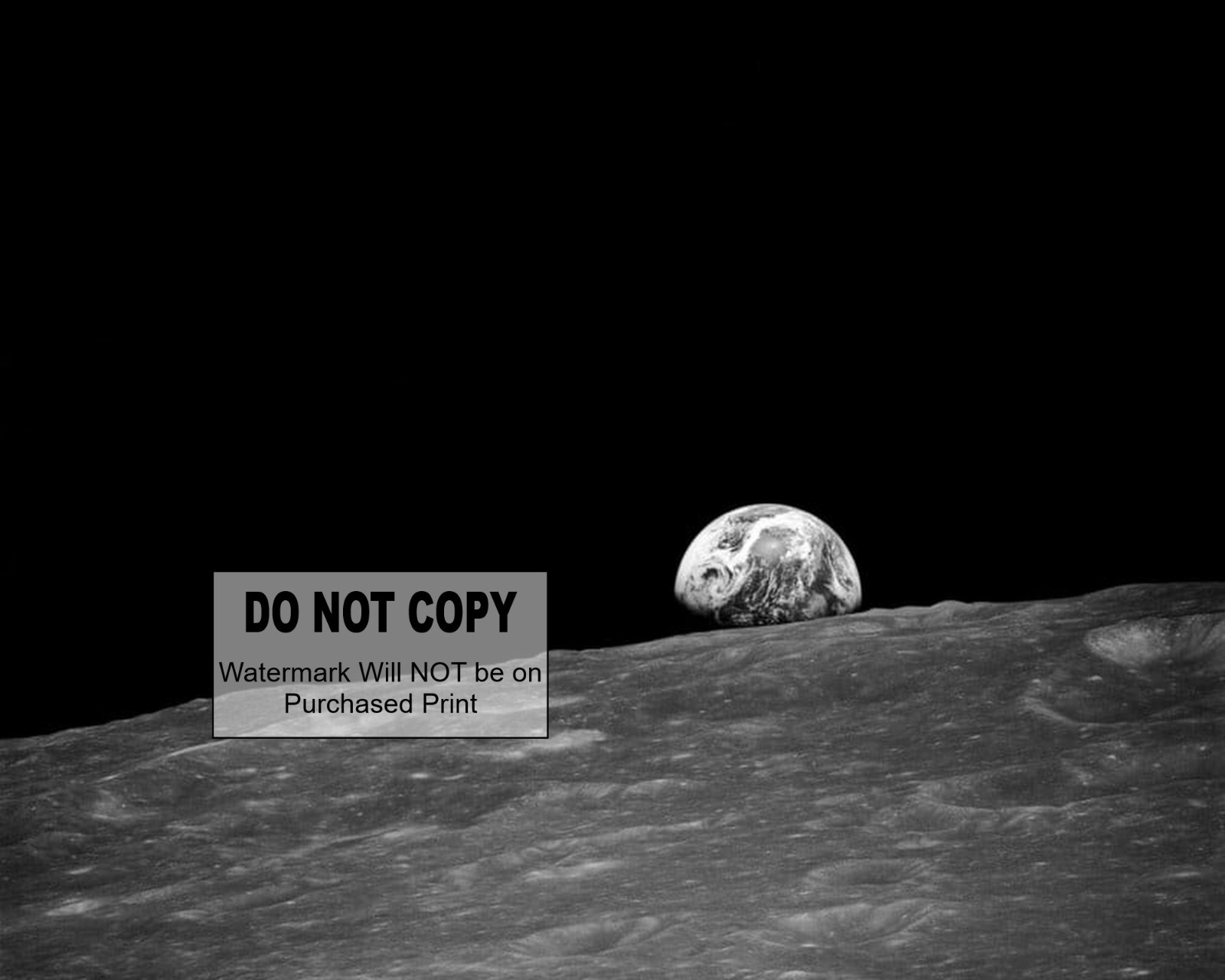 1ST "EARTHRISE" PHOTOGRAPH TAKEN BY HUMAN ON APOLLO 8 - 8X10 NASA PHOTO #2003
