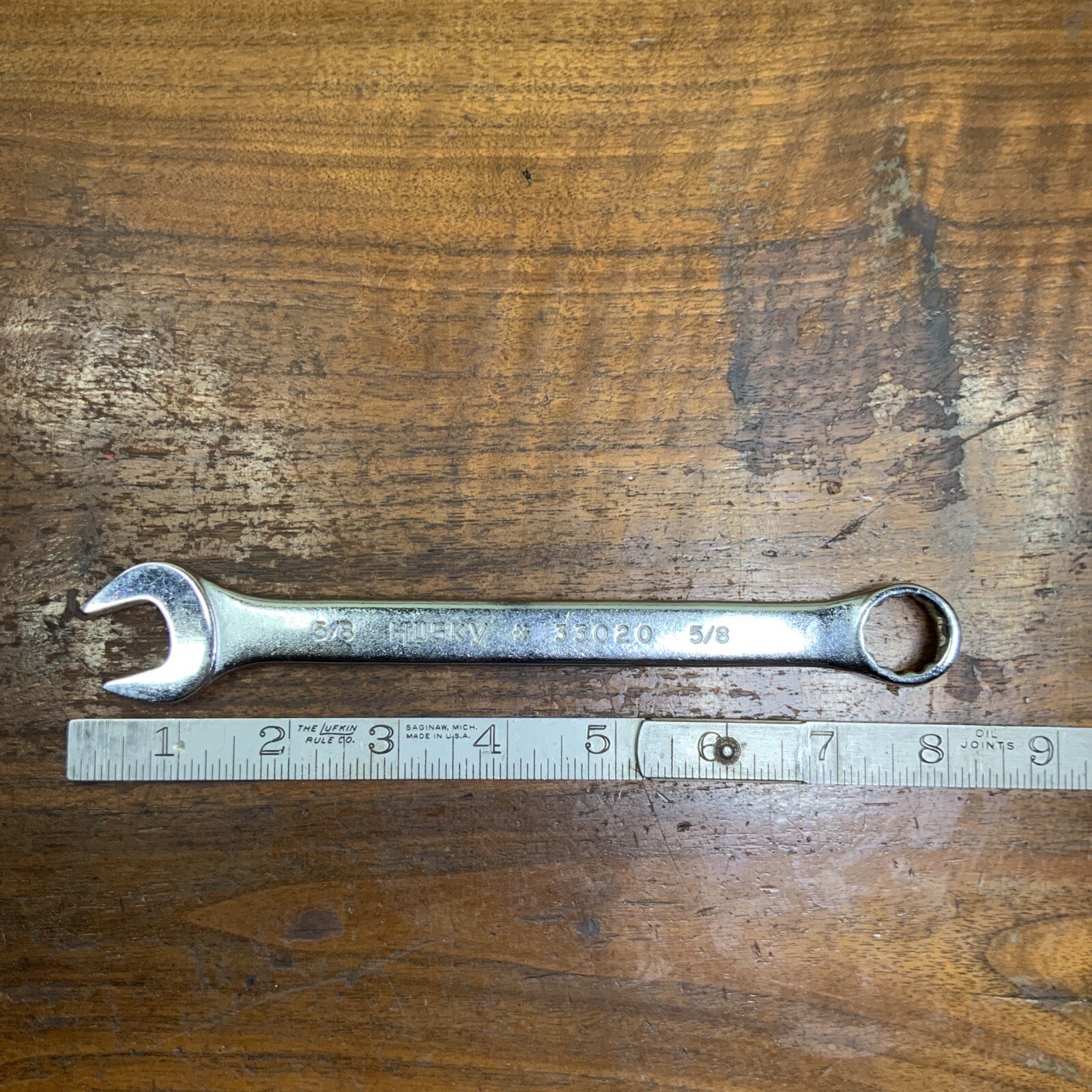 Vintage HUSKY USA 33020 COMBINATION WRENCH 5/8", 12 POINT ALLOY STEEL USA