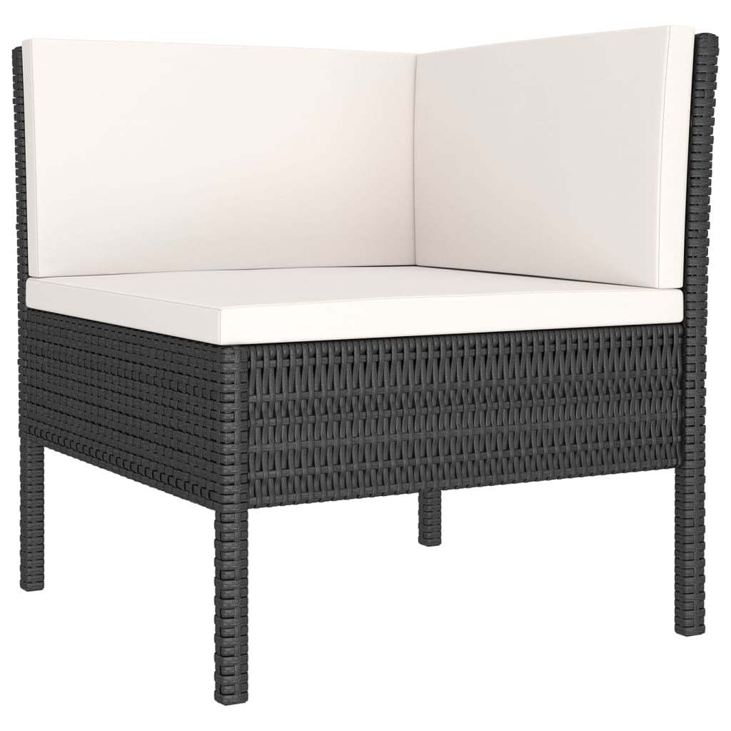 12 Piece Patio Lounge Set with Cushions Poly Rattan Black