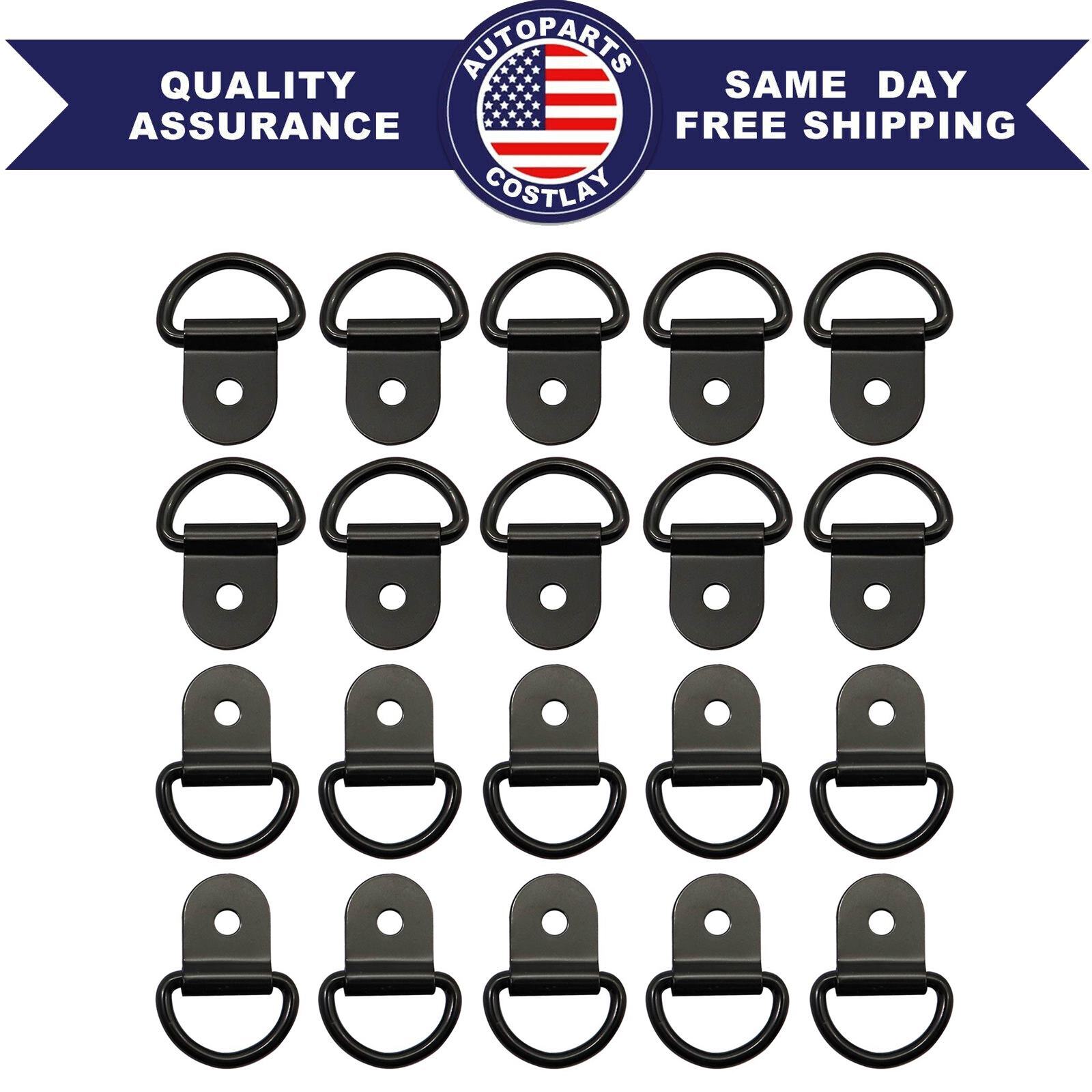 20Pcs Black D Shape tie Down Anchors ring For Car Truck Trailers RV Boats
