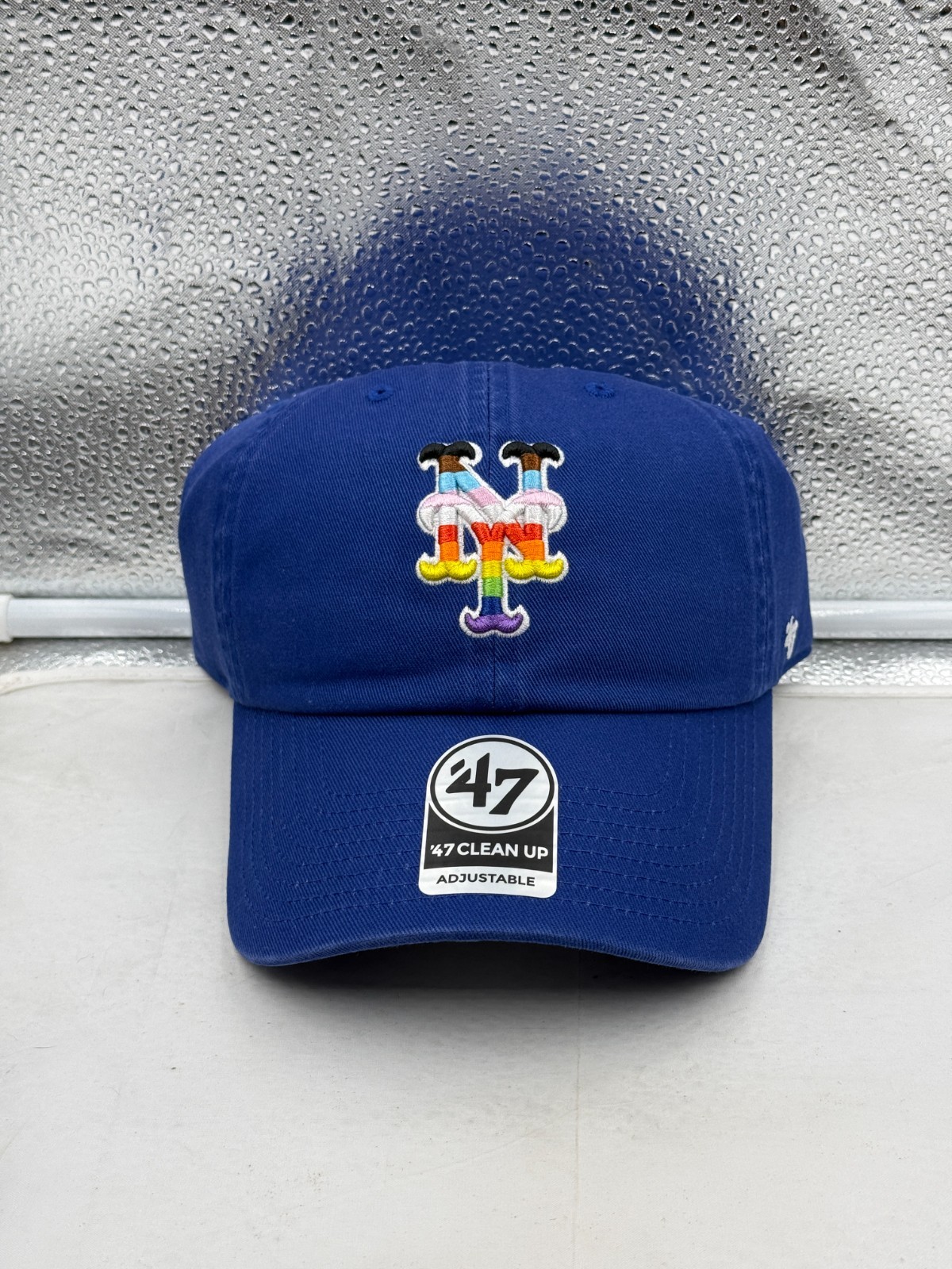 New York Mets MLB '47 Brand Blue Rainbow Pride Clean Up Adjustable Hat