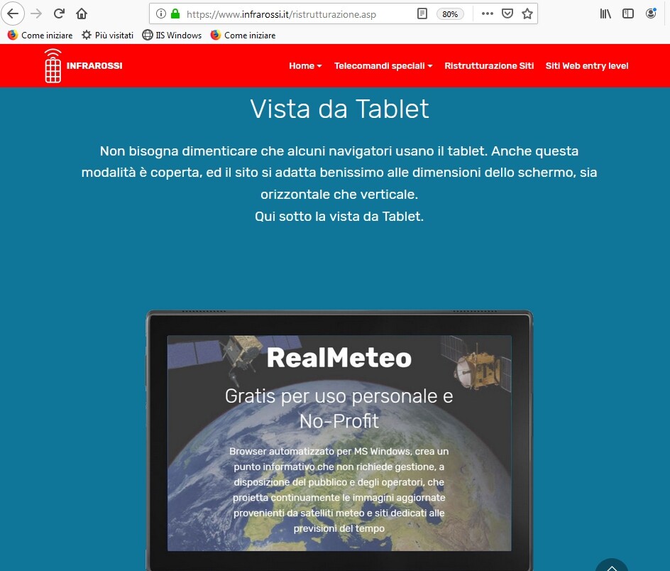 Mobile website (responsive) for companies, artisans, individuals