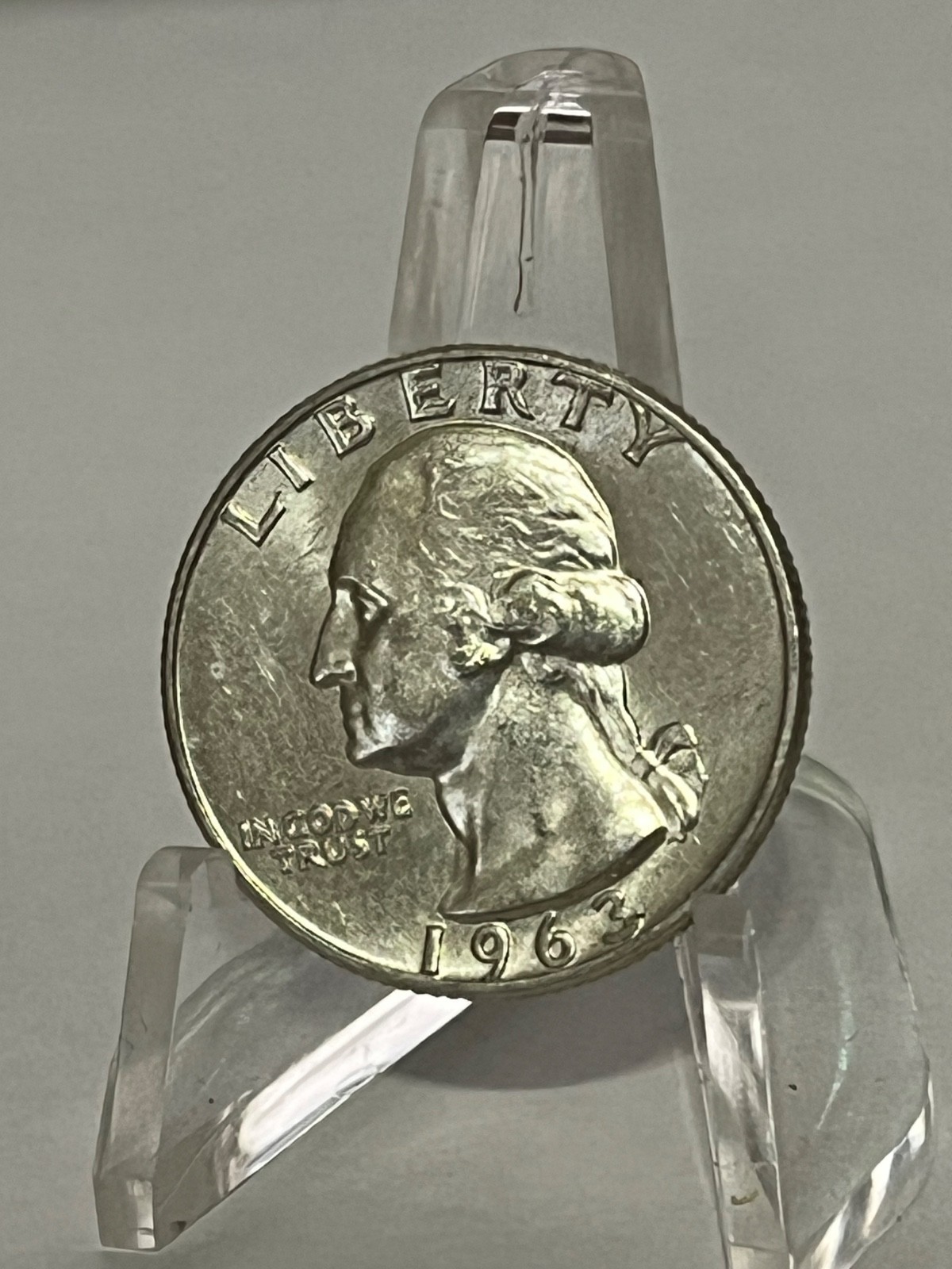 1963-D  Silver Washington Quarter Circulated Condition Stock Photo