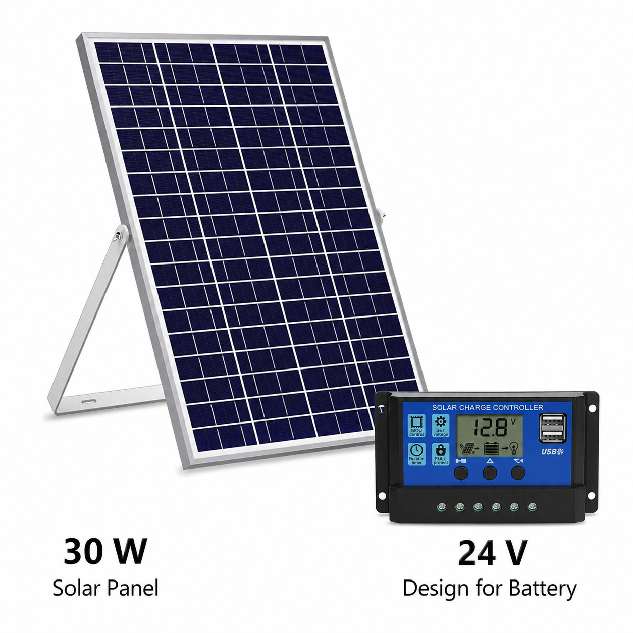 Compatible Liftmaster SP30W12V 30W 24V Solar Panel LA412DC LA412PKGU