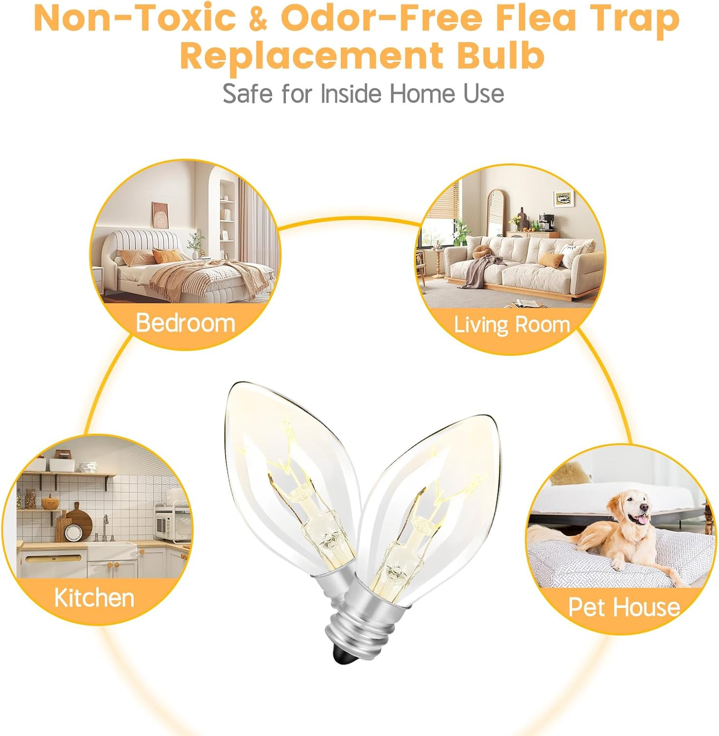Original Flea Trap Light Bulb Replacement, 10 Pack 7W Replacement Bulbs for Flea