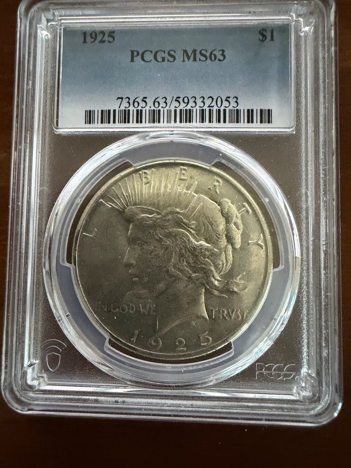 1925 Peace Silver Dollar $1 PCGS MS63 90% Silver Choice BU Philadelphia
