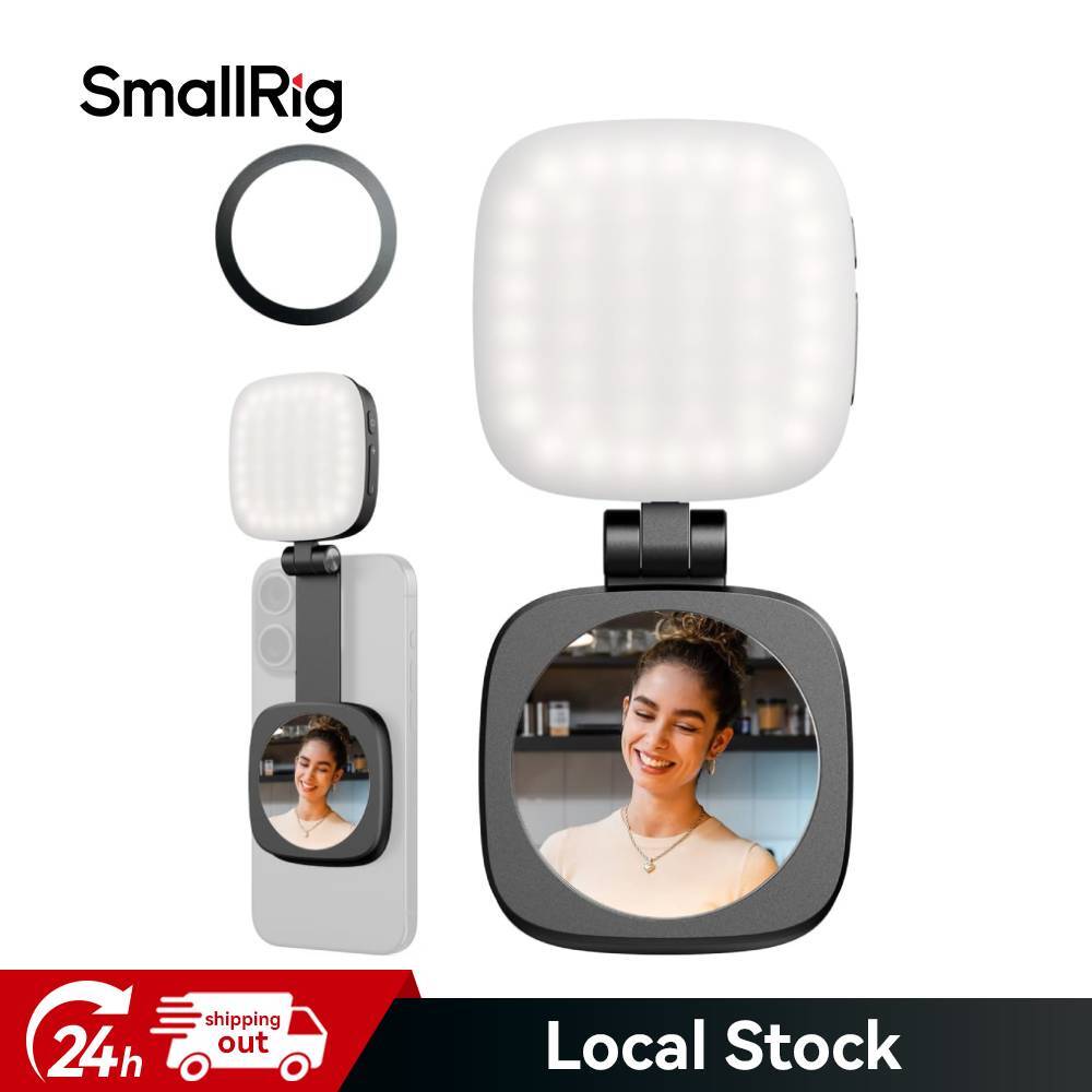 SmallRig Vibe P48 Magnetic Selfie Light for iPhone, Phone Light with a Mirror