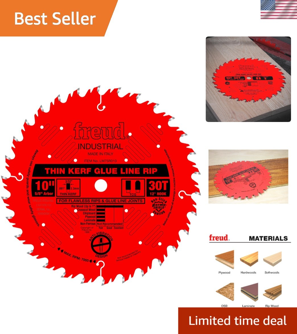 30 Teeth 10" Thin Kerf Ripping Blade for Efficient Woodworking Performance