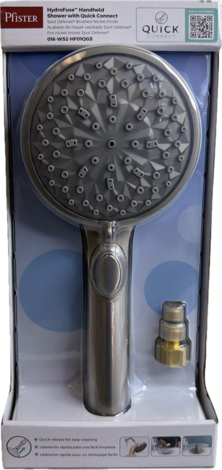 Pfister 016-WS2-HF01QGS 6-Function Handheld Shower 1.75 GPM Brush Nickel (New)