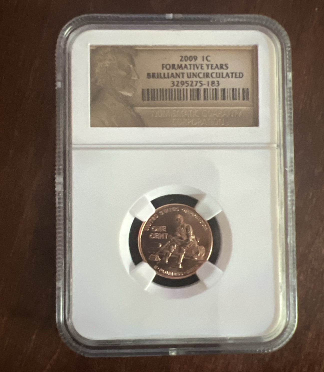 UNDER VALUE! 2009 Lincoln Bicentennial Formative Years NGC Uncirculated 1 Cent
