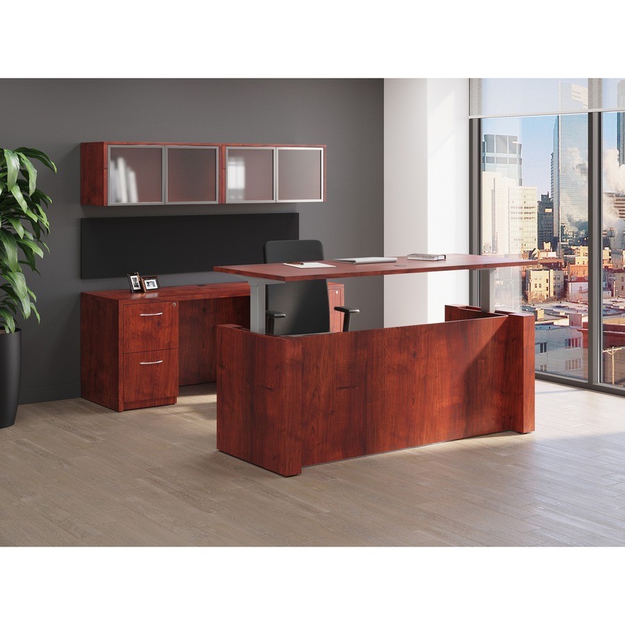Lorell LLR69426 Essentials Bridge 42" Cherry Laminate