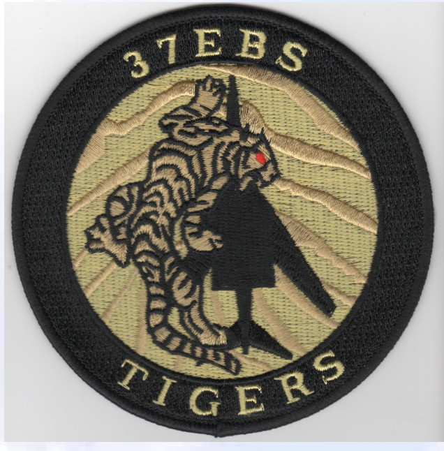 4" AIR FORCE 37TH BOMB SQUADRON TIGERS 37EBS EMBROIDERED PATCH