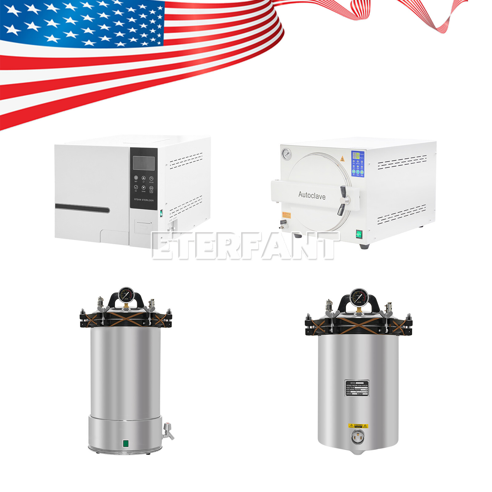 ETERFANT 18L/23L Dental Autoclave Steam Sterilizer/24L Pressure Steam Sterilizer