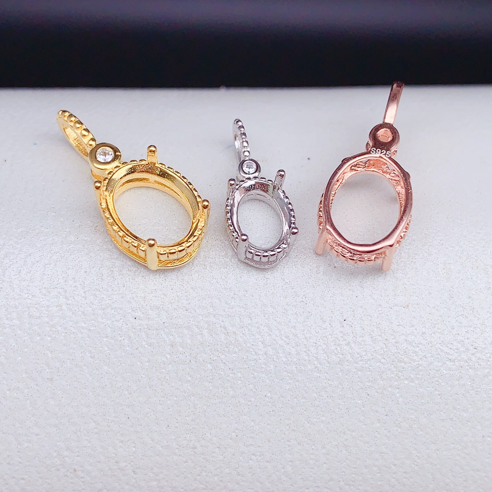 Silver 925 pendant empty setting, DIY blank setting YD67