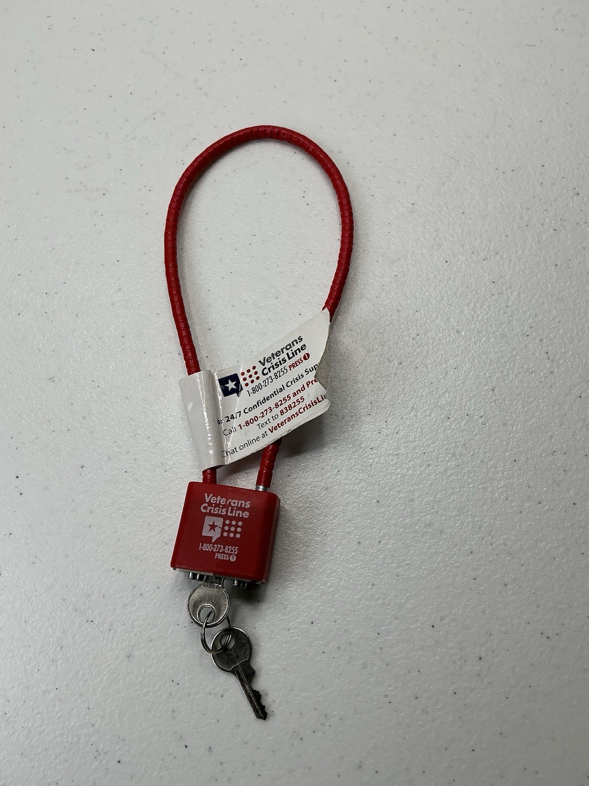Veterans Crisis Line GUN LOCK with 2 KEYS (Red) 30 mm