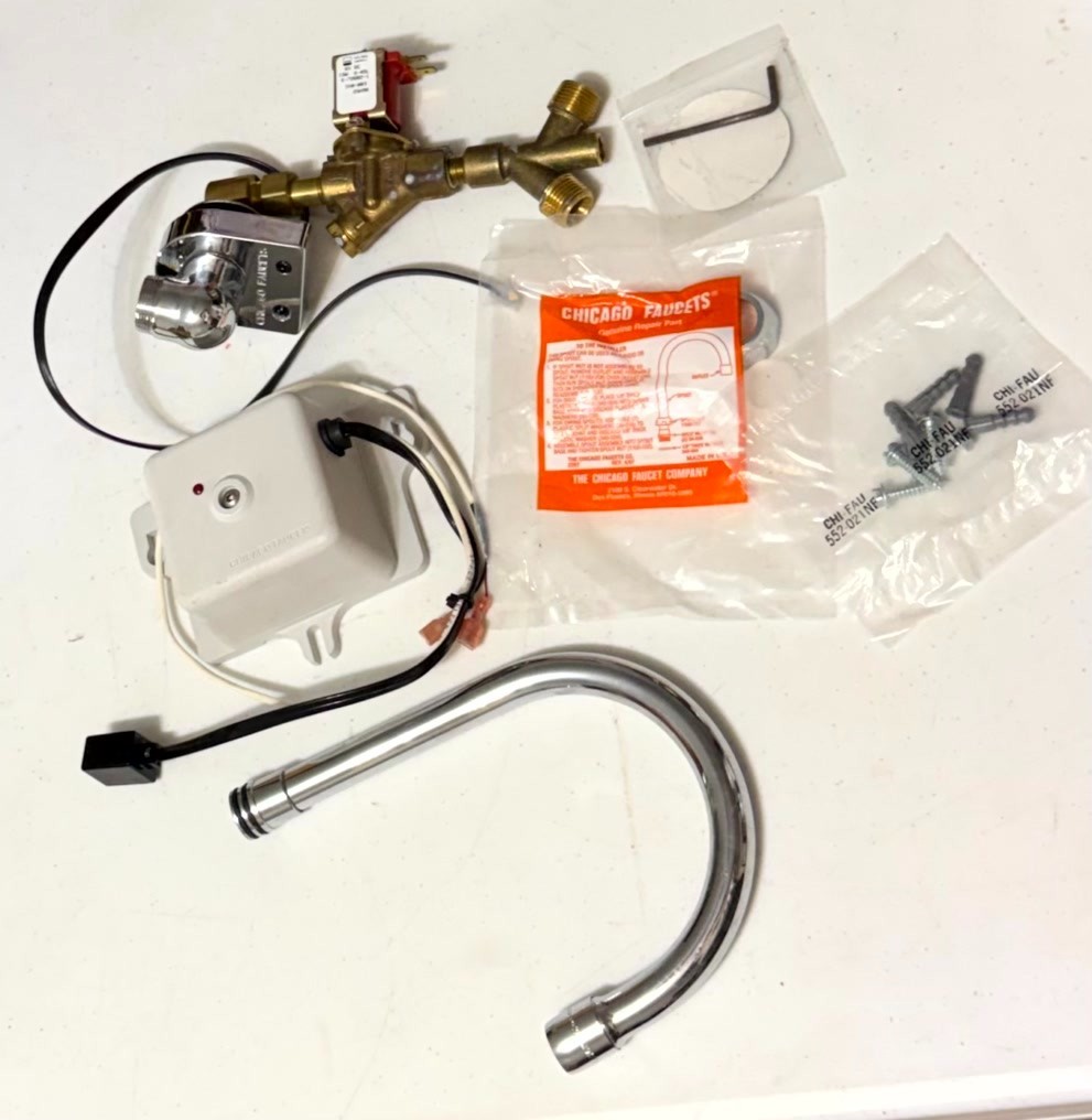 Chicago Faucets 563 YCP Eagle Eye XT-AC Wall Mount Electronic Sensor Faucet Kit