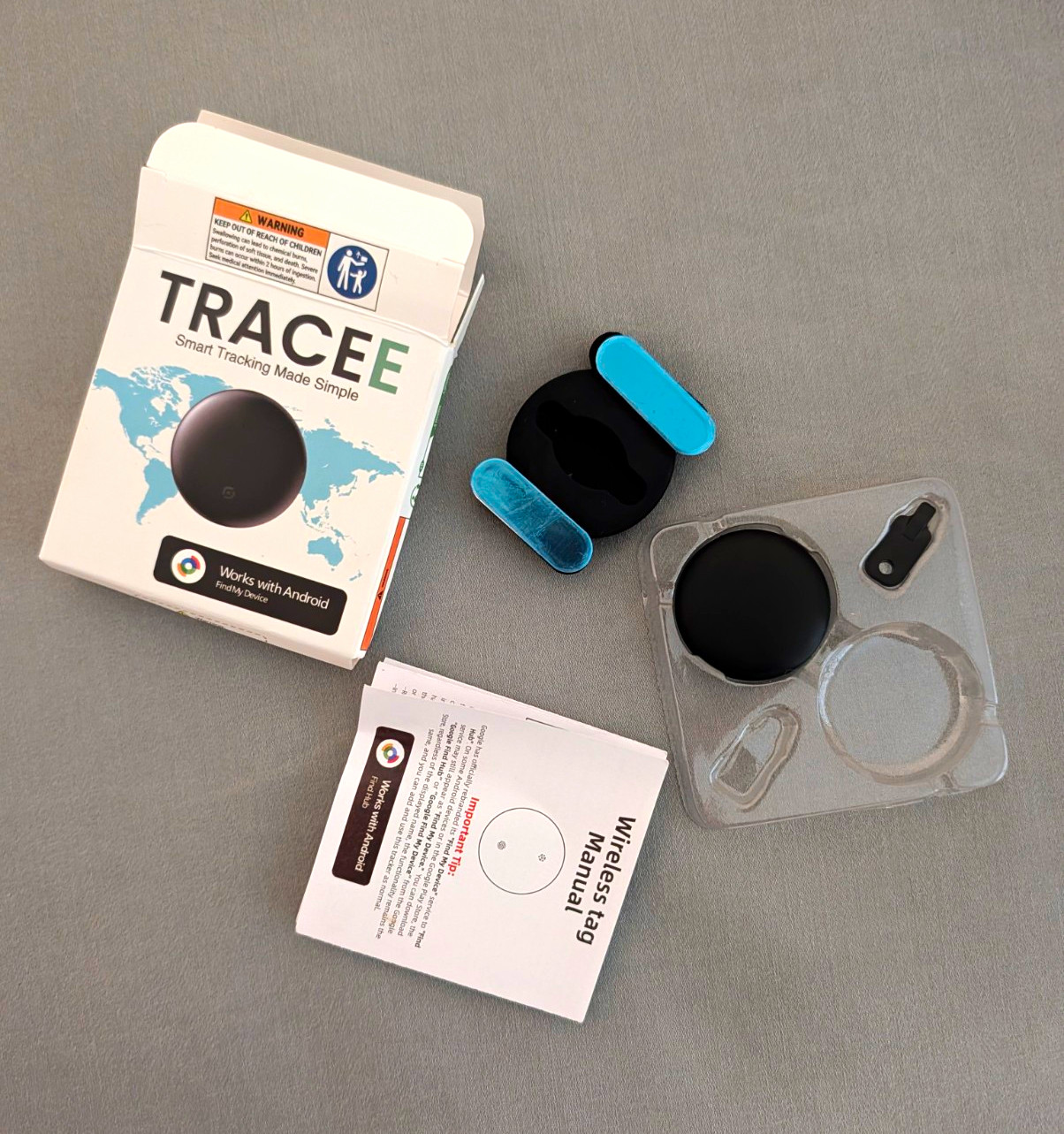 TRACEE Bluetooth Smart Tracker Tag Locator for Android, Black
