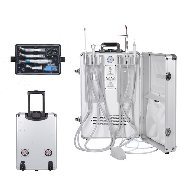 Portable Dental Unit Treatment System with Scaler Curing Light Handpiece Set USA