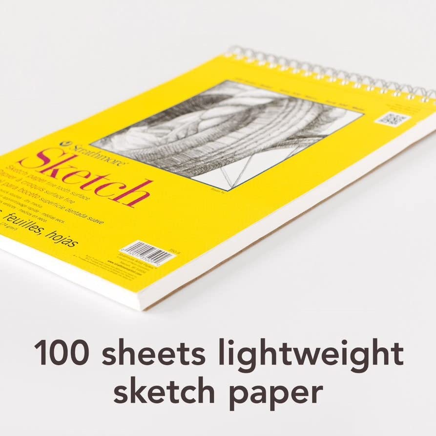Strathmore 300 Series Sketch Pad, 5.5x8.5 inch, 100 Sheets, Side Wire - Artis...