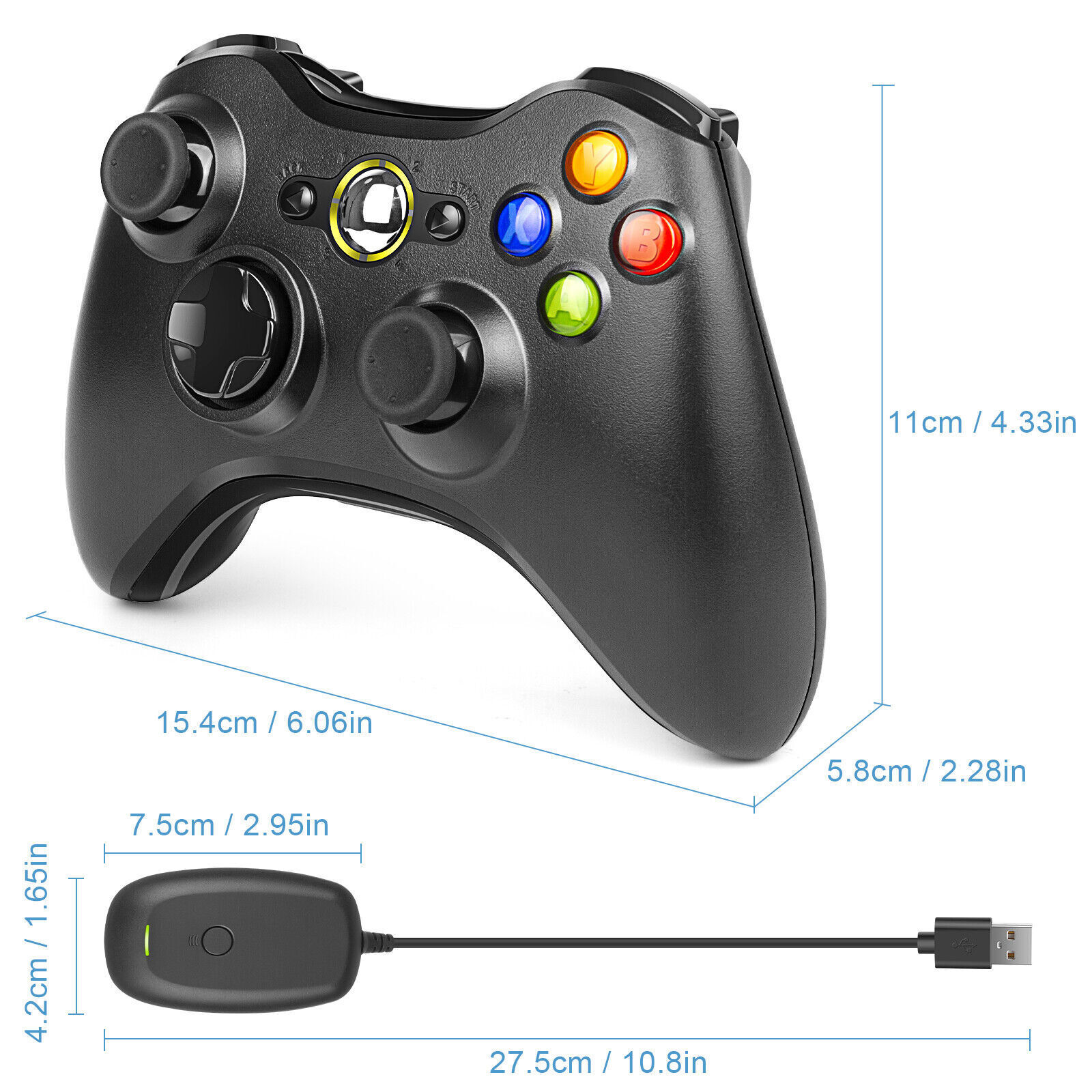 1pc/2pcs Wired/Wireless USB Controller Compatible With Xbox 360/Windows 8 10 11