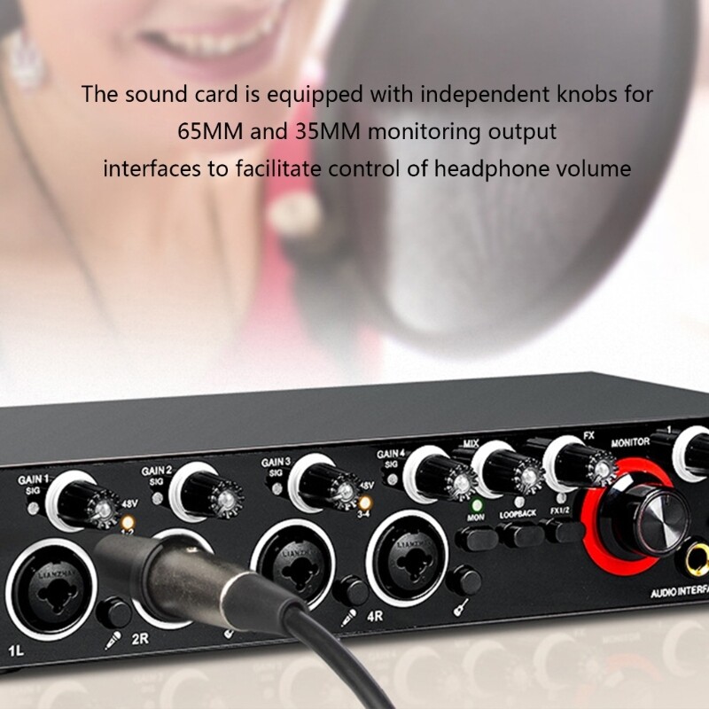 High-Performance Sound Card with 48vPhantom Power &USB DC5V