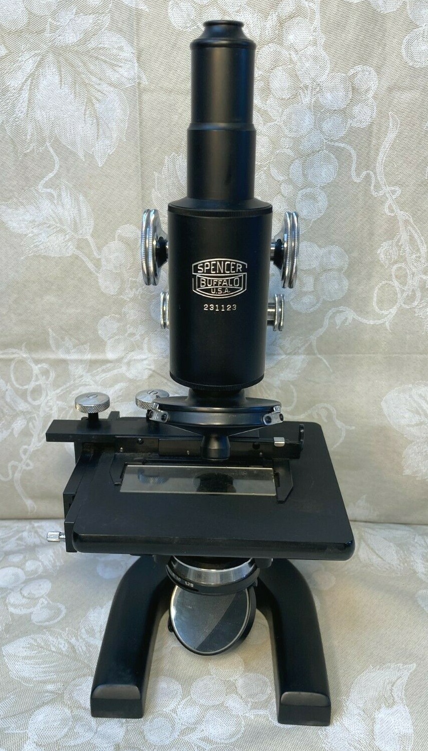 Vintage Spencer Monocular Microscope w/ Case Multiple Lenses