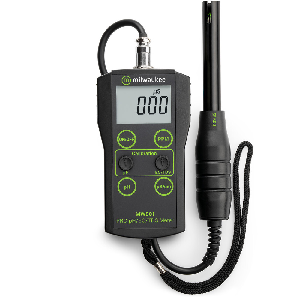 Milwaukee, MW801 PRO 3-in-1 Low Range pH, EC, TDS Combo Meter with ATC,