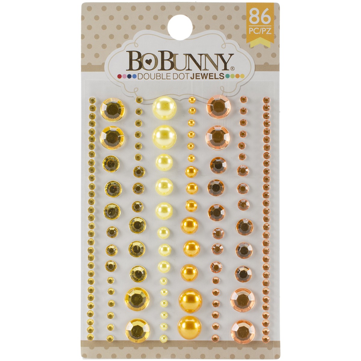 BoBunny DDJ-7522 Double Dot Jewels 86/Pkg-Citrus