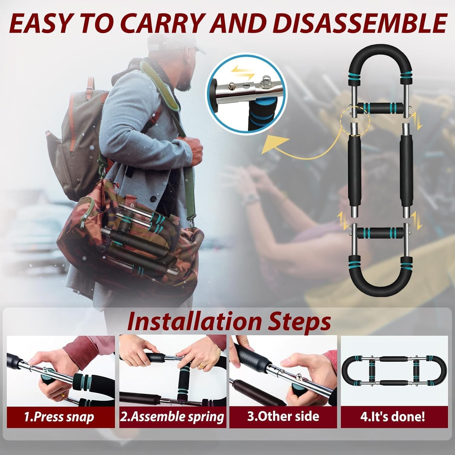 Twister Arm Trainer, Chest Workout Equipment, Three-Level Adjustable Forearm ...