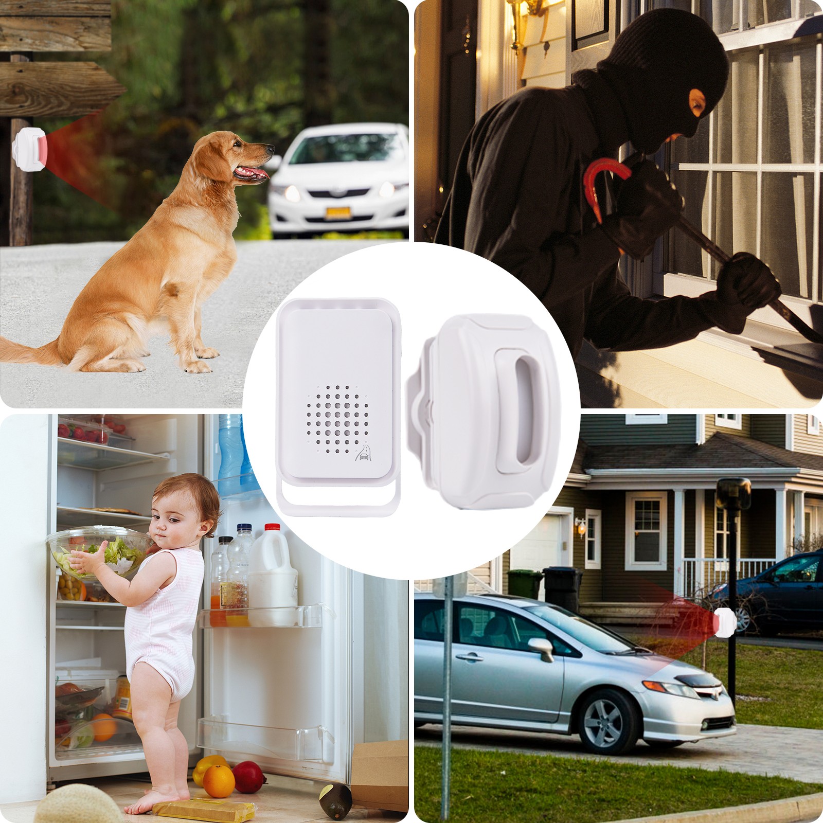 Home Security Driveway Alarm Long Detecting Range Motion Sensor Bell Waterproof