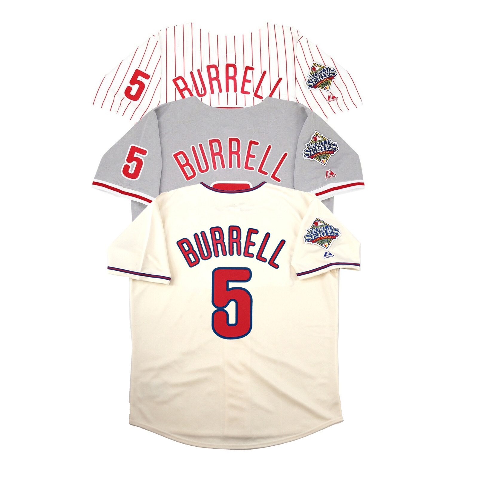 Pat Burrell 2008 Philadelphia Phillies World Series Home/Road/Alt Men's Jersey