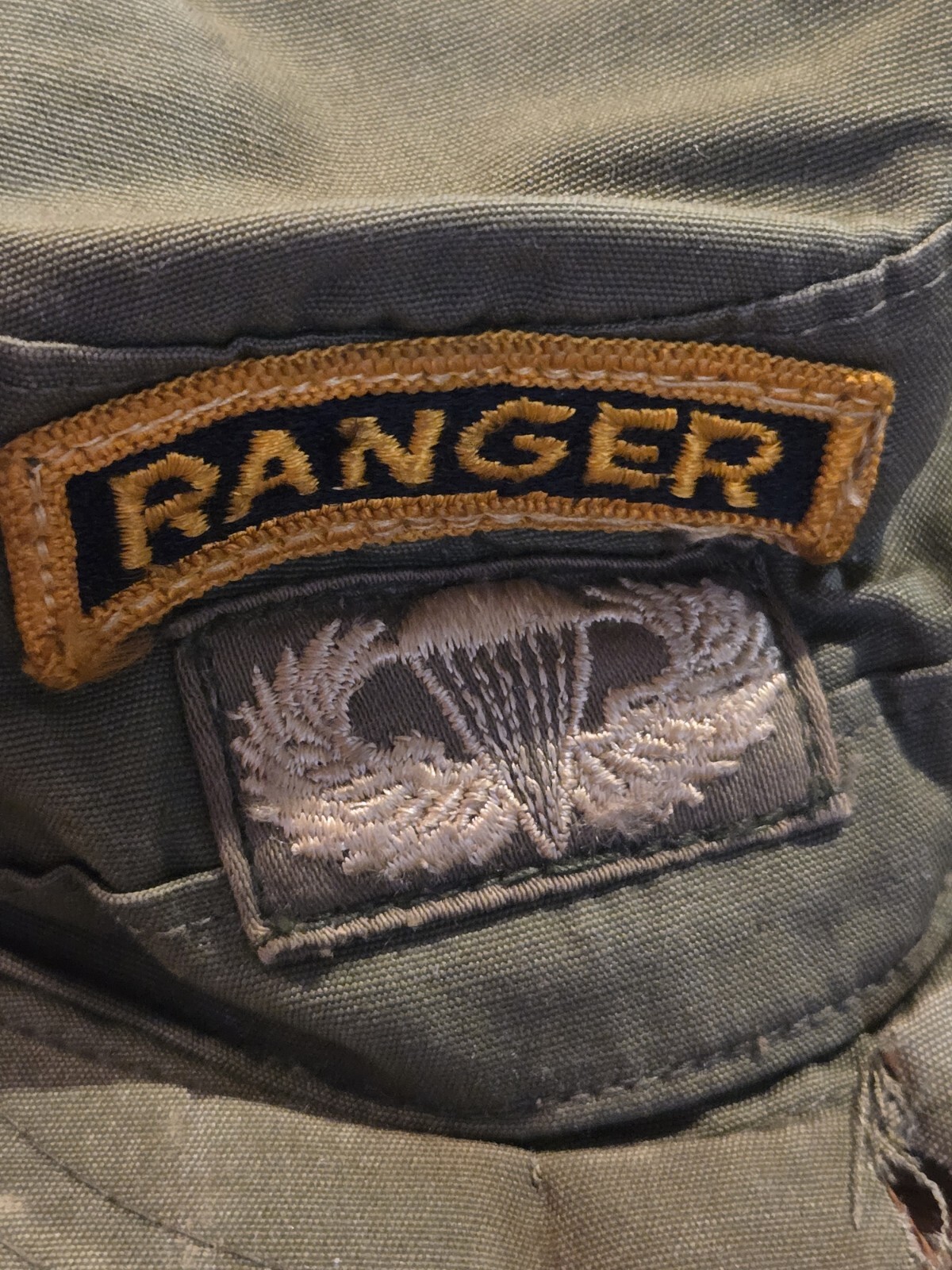 Original Vietnam Era Green Field Cap - RANGER / PARATROOPER - Well Worn!!